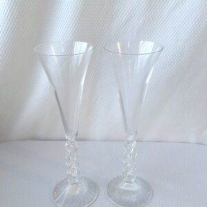 Cristal d’ Arques Millennium  “2000” Champagne Flutes.  Set of two.